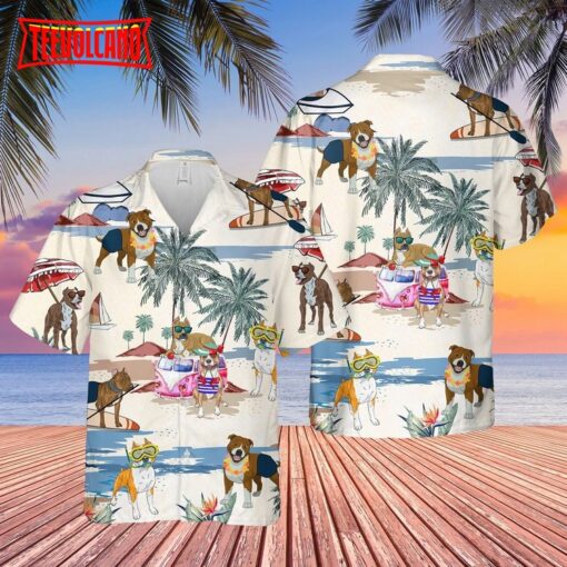 American Staffordshire Terrier Cute Hawaiian Shirt