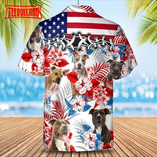 American Staffordshire Terrier Dog Aloha Hawaii Shirt