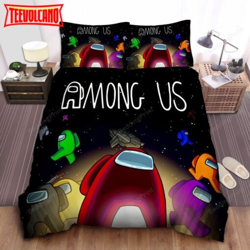 Among Us And Galaxy Bed Sheets Duvet Cover