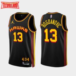 Atlanta Hawks Bogdan Bogdanovic 2022-23 Statement Edition Jersey Black