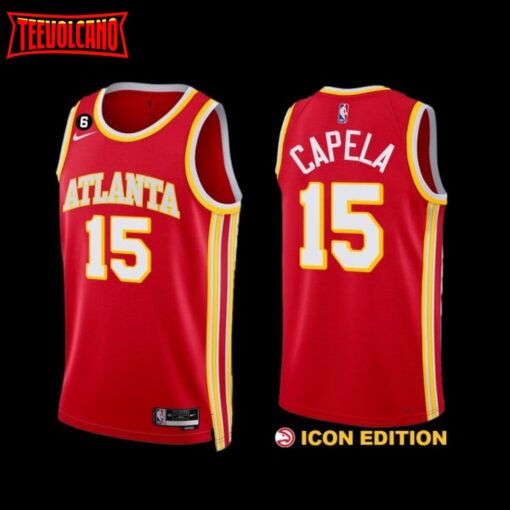 Atlanta Hawks Clint Capela 2022-23 Icon Edition Jersey Red