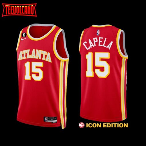 Atlanta Hawks Clint Capela 2022-23 Icon Edition Jersey Red