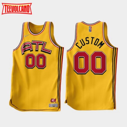 Atlanta Hawks Custom 2022-23 Gold Earned Edition Jersey