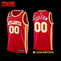Atlanta Hawks Custom 2022-23 Icon Edition Jersey Red
