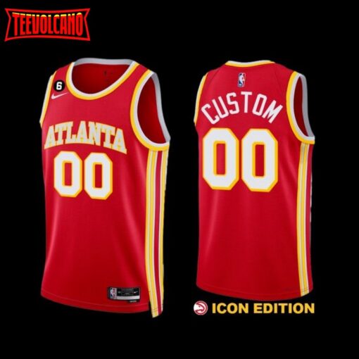 Atlanta Hawks Custom 2022-23 Icon Edition Jersey Red