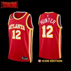 Atlanta Hawks De’Andre Hunter 2022-23 Icon Edition Jersey Red