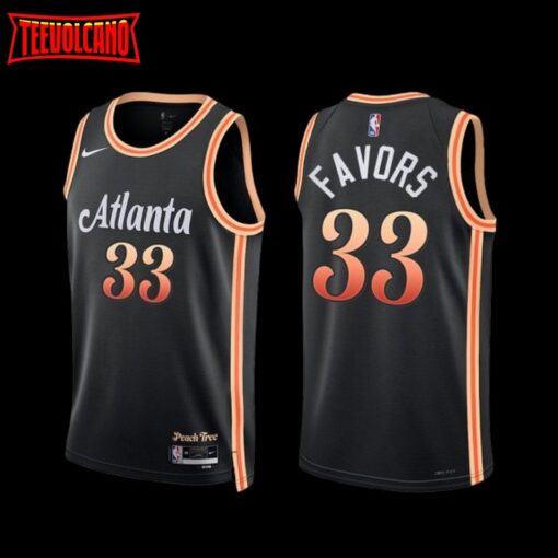 Atlanta Hawks Derrick Favors 2022-23 Black City Edition Jersey