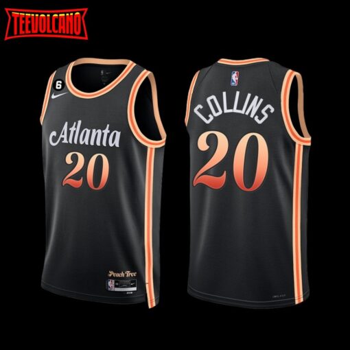 Atlanta Hawks John Collins 2022-23 City Edition NO.6 Patch Jersey Black