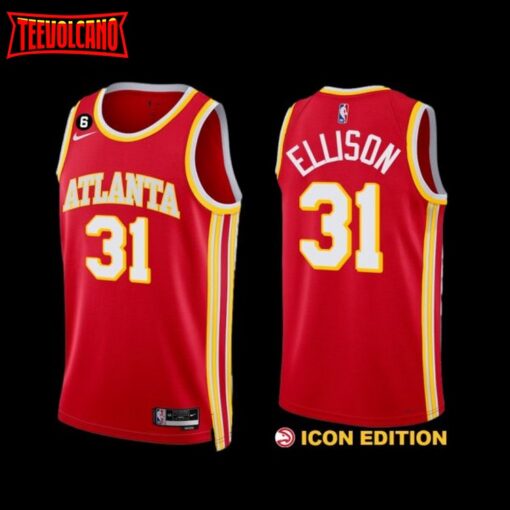 Atlanta Hawks Malik Ellison 2022-23 Icon Edition Jersey Red