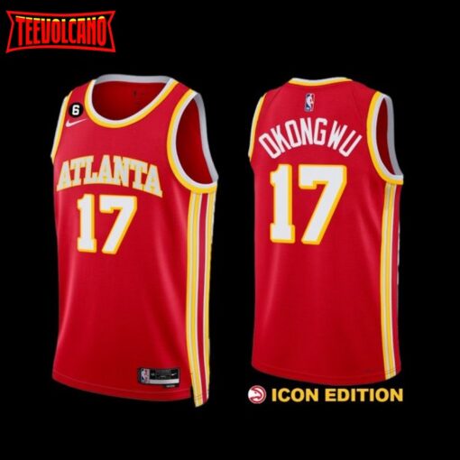 Atlanta Hawks Onyeka Okongwu 2022-23 Icon Edition Jersey Red