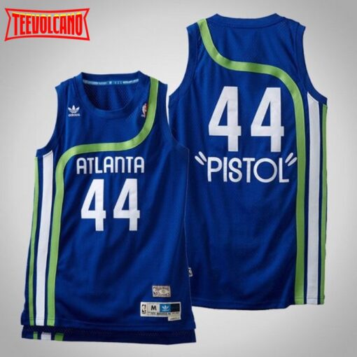 Atlanta Hawks Pistol Pete Maravich Blue Throwback Jersey