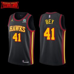 Atlanta Hawks Saddiq Bey 2022-23 Statement Edition Jersey Black