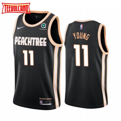 Atlanta Hawks Trae Young 2020 Black Peachtree City Jersey