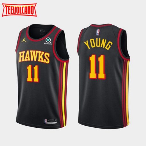 Atlanta Hawks Trae Young 2021 Black Statement Jersey