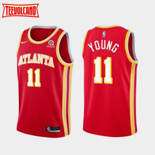 Atlanta Hawks Trae Young 2021 Red Icon Jersey