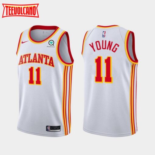 Atlanta Hawks Trae Young 2021 White Association Jersey