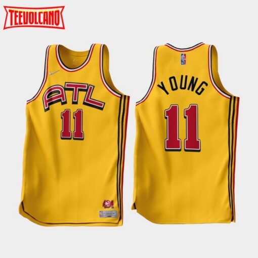 Atlanta Hawks Trae Young 2022-23 Gold Earned Edition Jersey