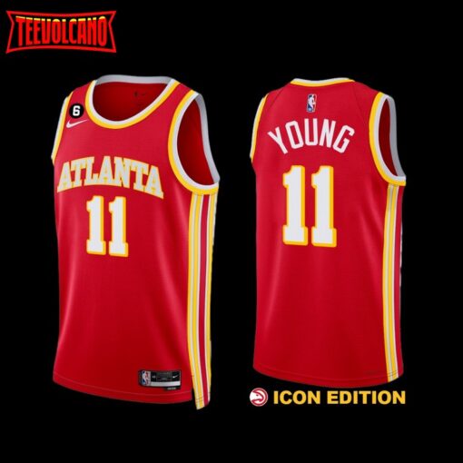 Atlanta Hawks Trae Young 2022-23 Icon Edition Jersey Red