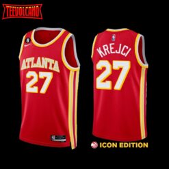 Atlanta Hawks Vit Krejci 2022-23 Icon Edition Jersey Red