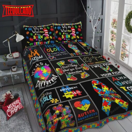 Autism Awareness Black Pattern Duvet Cover Bedding Sets