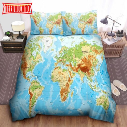 Awesome World Map Duvet Cover Bedding Sets