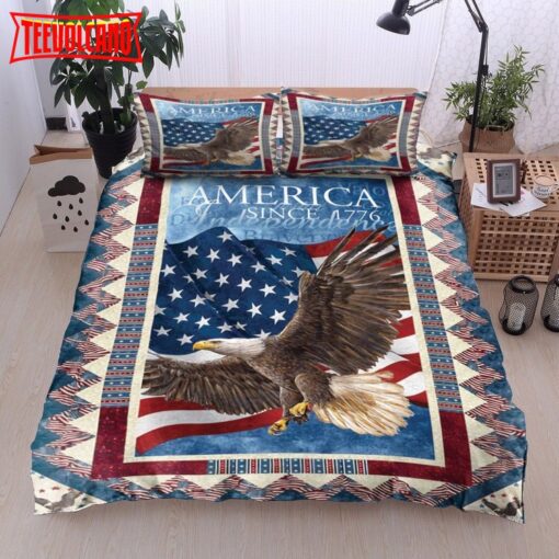 Bald Eagle American Flag Duvet Cover Bedding Sets