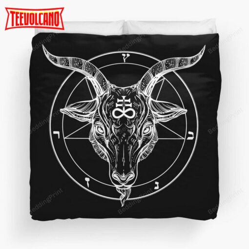 Baphomet Goat Head With Pentagram Occult Symbolism Bedding Set