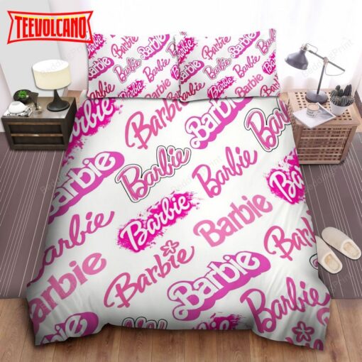 Barbie Bed Pink Letter Sheets Duvet Cover Bedding Sets