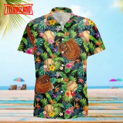 Baseball Flower Hawaiian Shirt, Game Day Hawaiian Shirt