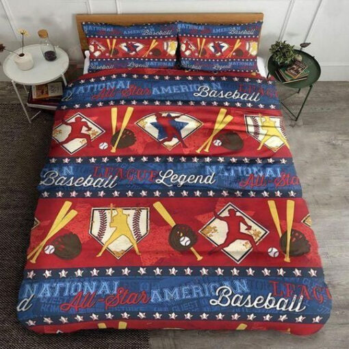 Baseball National All Star American Printed Bcotton Bed Sheets Duvet Cover