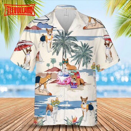 Basenji Summer Beach Dog On The Beach Hawaiian Shirt