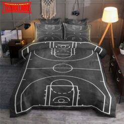 Basketball Court Illustration Bedding Set For Fans Duvet Cover