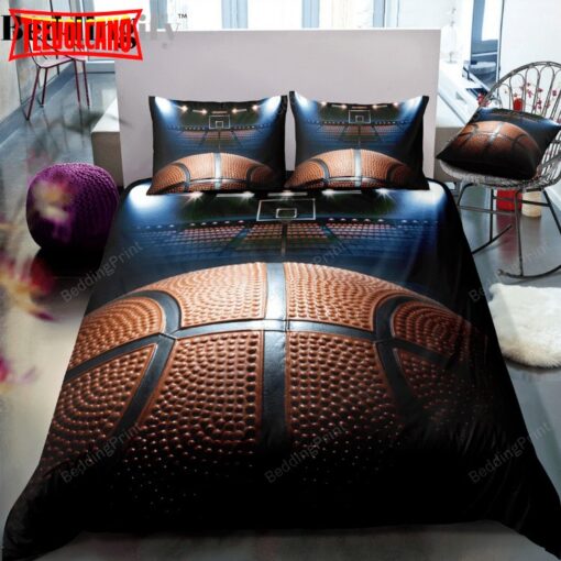 Basketball Court Stadium Bedding Set For Fans Duvet Cover