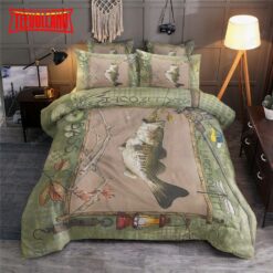 Bass Fishing Large Mouth Bedding Set Duvet Cover and Pillow Cases