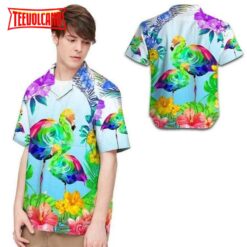 Beach Shirt Hawaii Shirt Lgbt Flamingo Tropical , Aloha Shirt