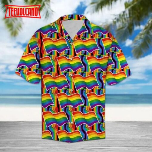 Beach Shirt Lgbt Pride Lgbt Flag Pattern Hawaii Shirt