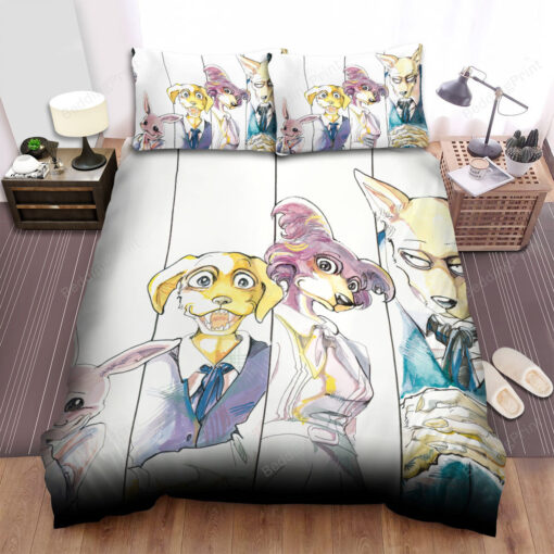 Beastars Main Characters Split Poster Bed Sheets Spread Duvet Cover