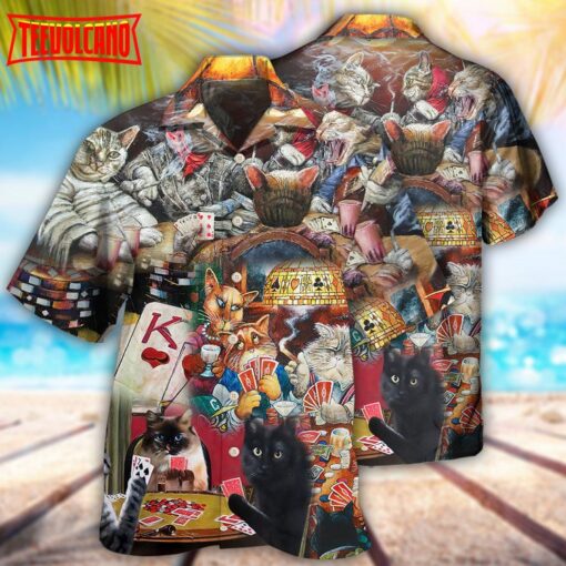 Beautiful Cats Play Poker Hawaiian Shirt