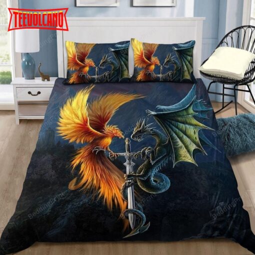 Beautiful Phoenix And Dragon Bed Sheets Duvet Cover Bedding Sets