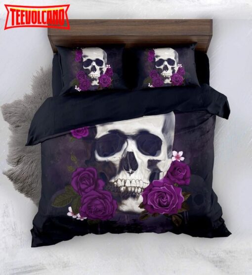 Bedding – Dark Purple Skull Bedding Set Cover Duvet Cover