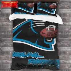 Bedding Sets With 3 Pieces Carolina Panthers Logo Bedding Set