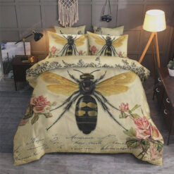 Bee Vintage Bed Sheets Duvet Cover