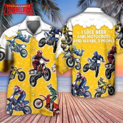 Beer I Like Beer And Motocross Beer Aloha Beach Shirt