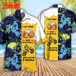 Beer I Like Beer And Motocross Unisex Hawaiian Shirt