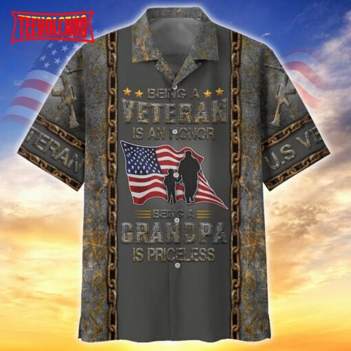 Being A Veteran Is A Honor Being A Grandpa Is Priceless Shirt