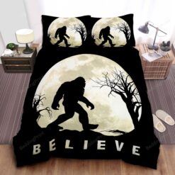 Believe Bigfoot Full Moon Bed Sheets Duvet Cover