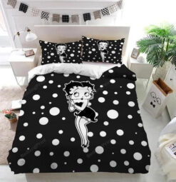 Betty Boop Black And White Dot Bedding Set Duvet Cover