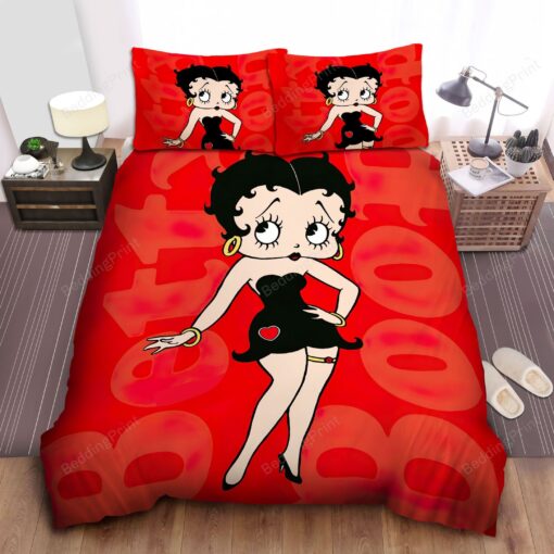 Betty Boop In Black Dress Bed Sheets Duvet Cover