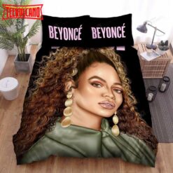 Beyonc With Her Curly Hair Bed Sheets Duvet Cover