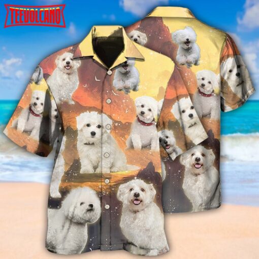 Bichon Frise Dog Lovely Sunset Hawaiian Shirt